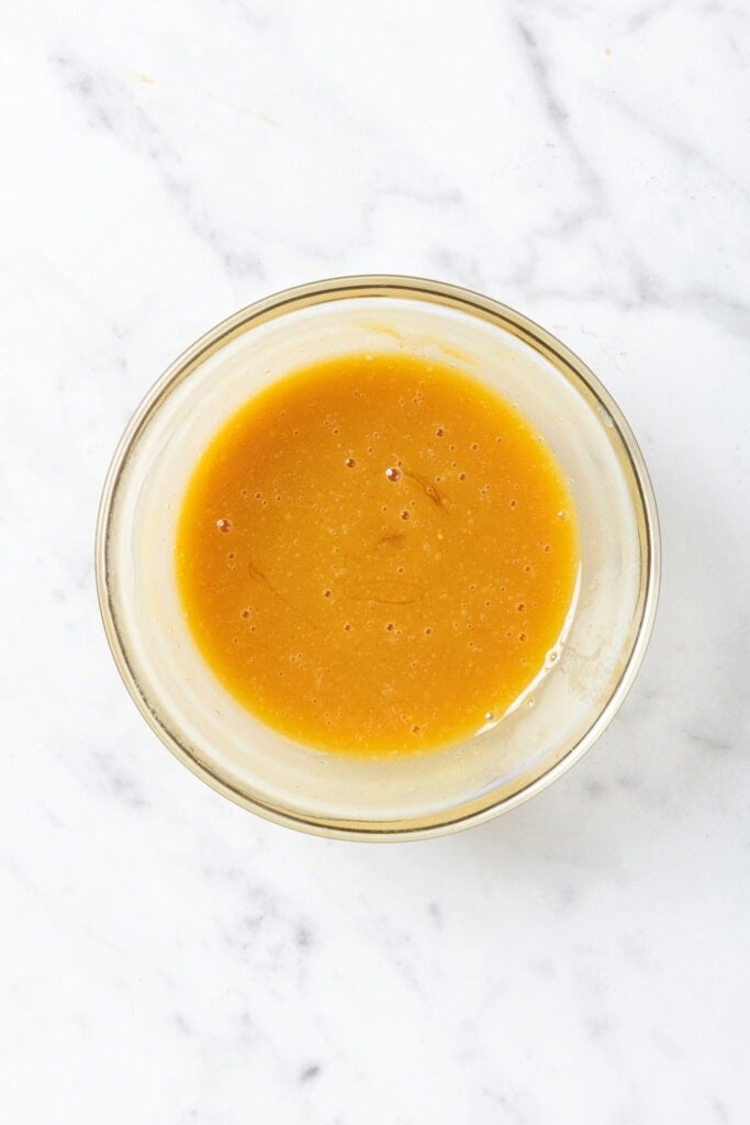 Mixed honey and Dijon mustard dressing.