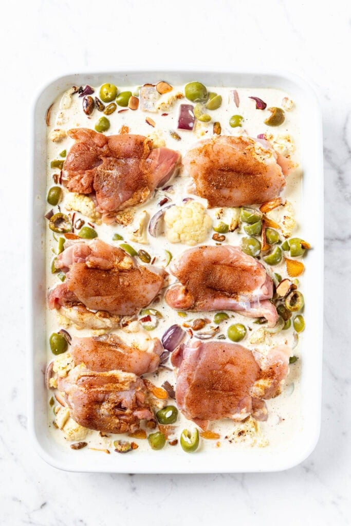 Chicken rice pilaf prior to cooking.