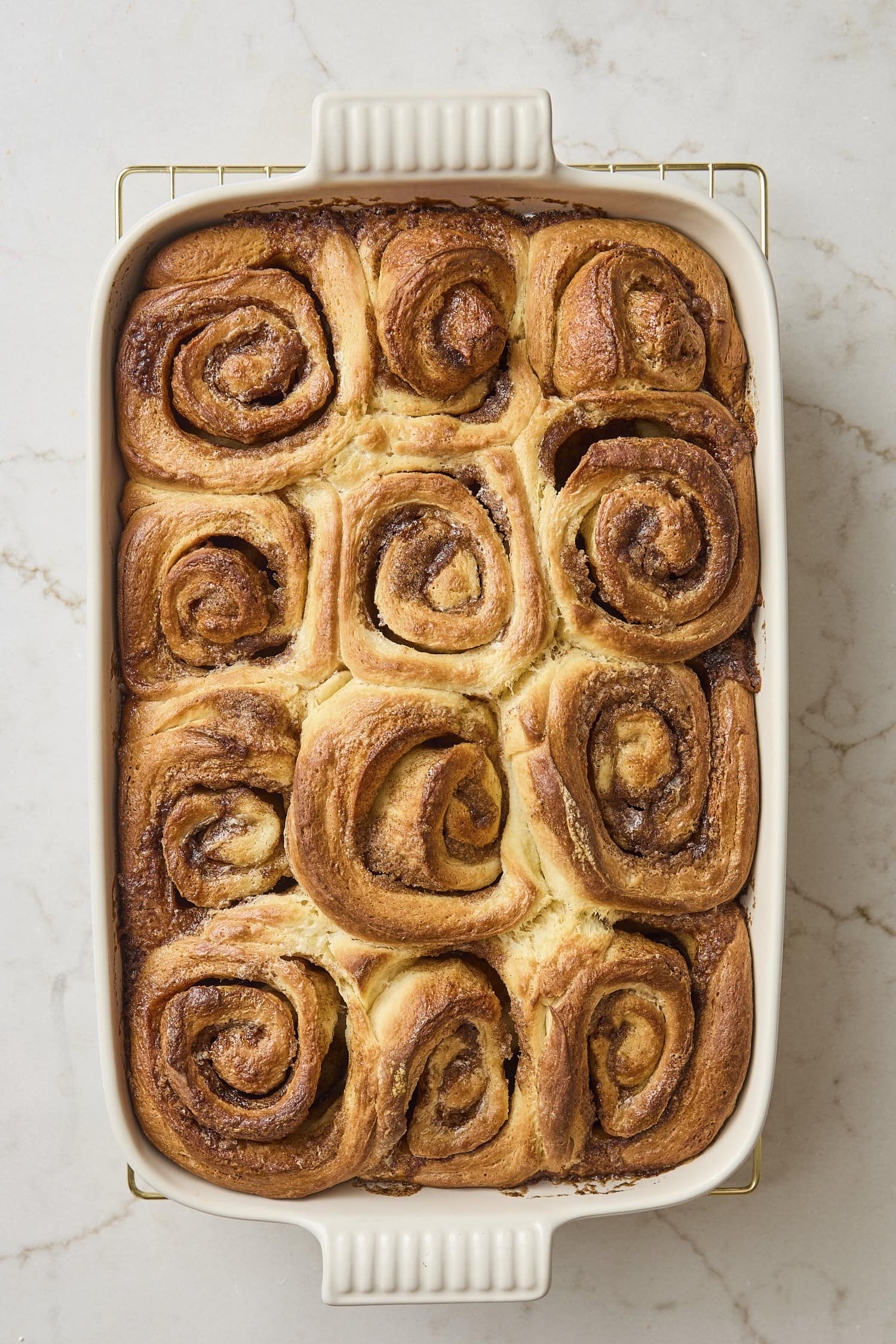 Baked cinnamon rolls without frosting.