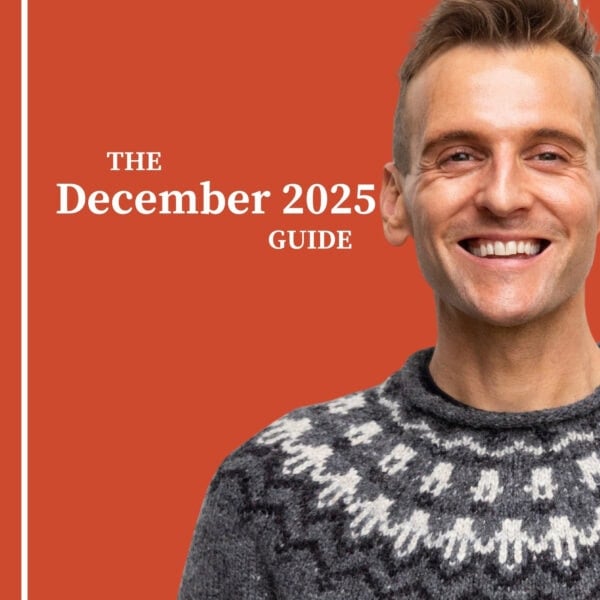 Kaleb Wyse smiling and standing in front of red background with the words "The December 2025 Guide".