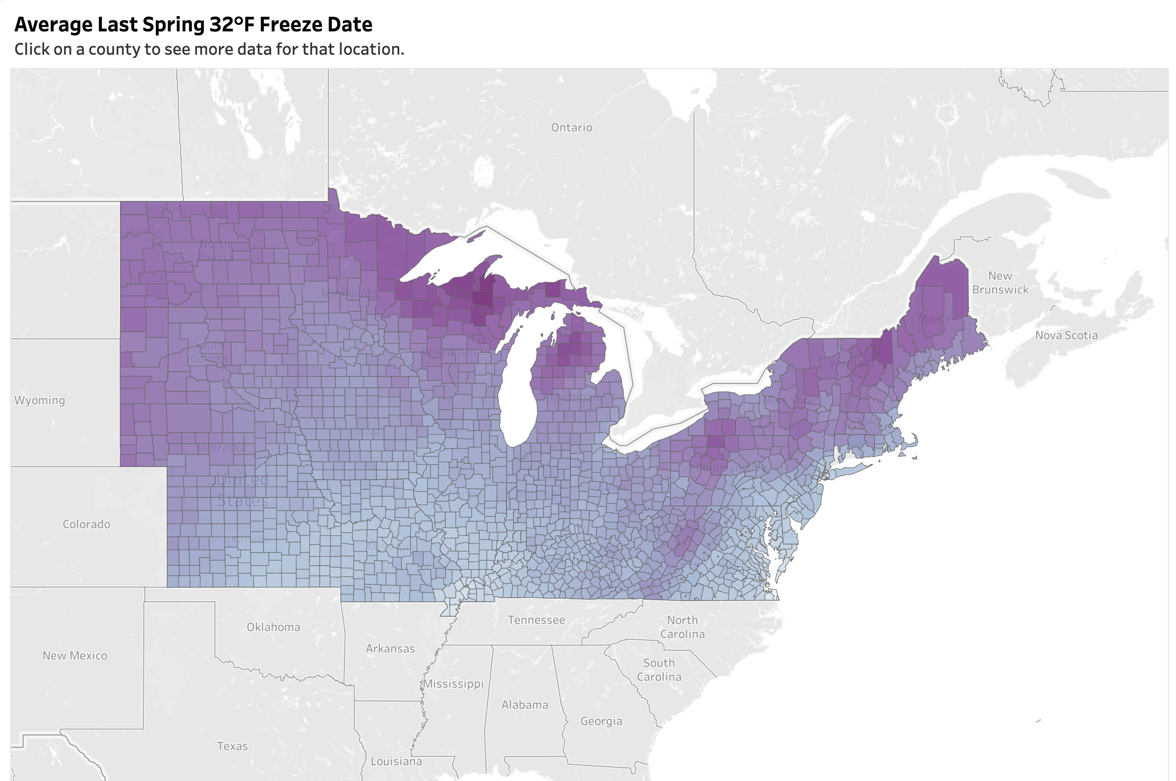 MRCC Tool to find last frost date.