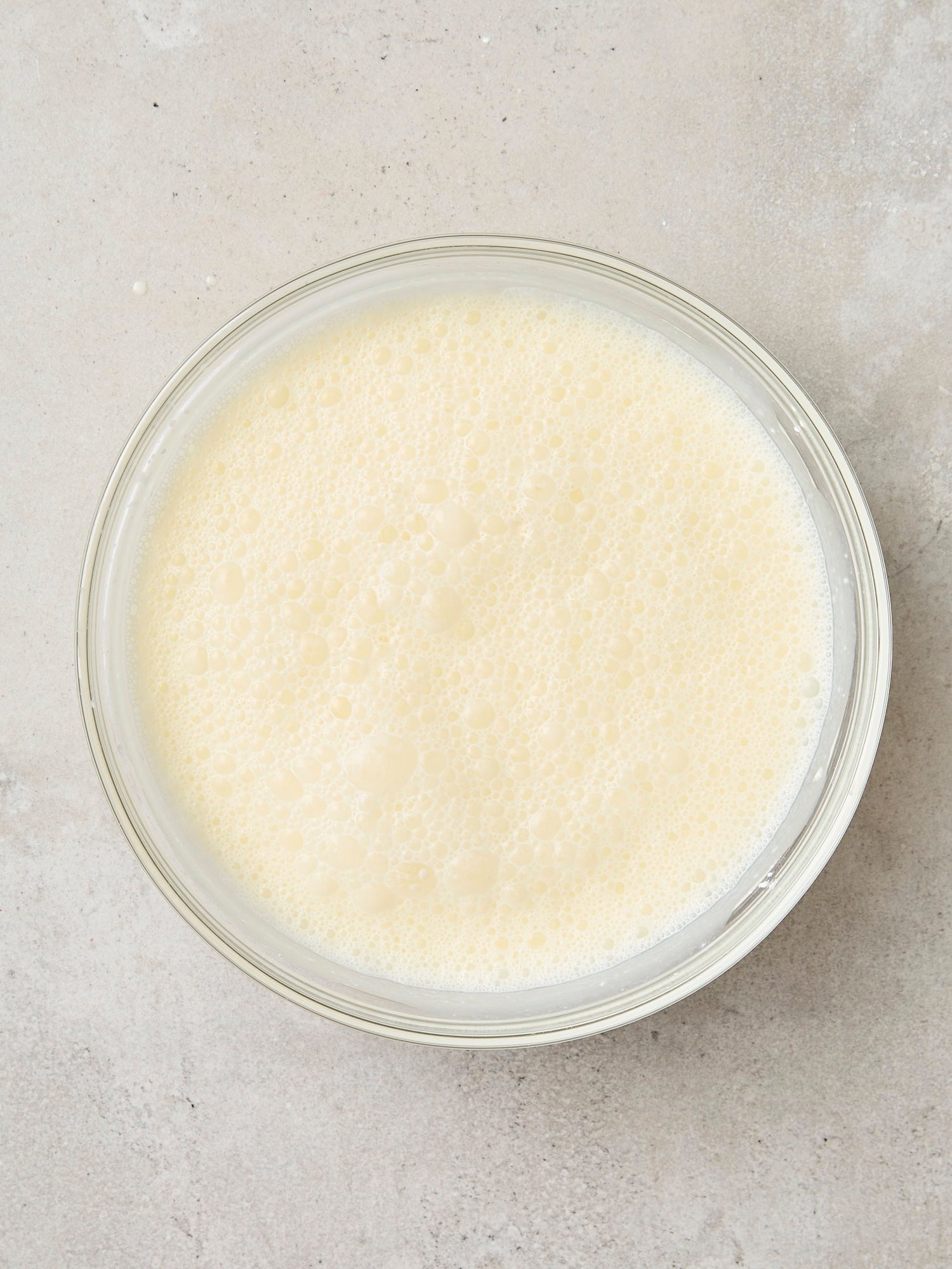 Cream filling mixture for quiche recipe.