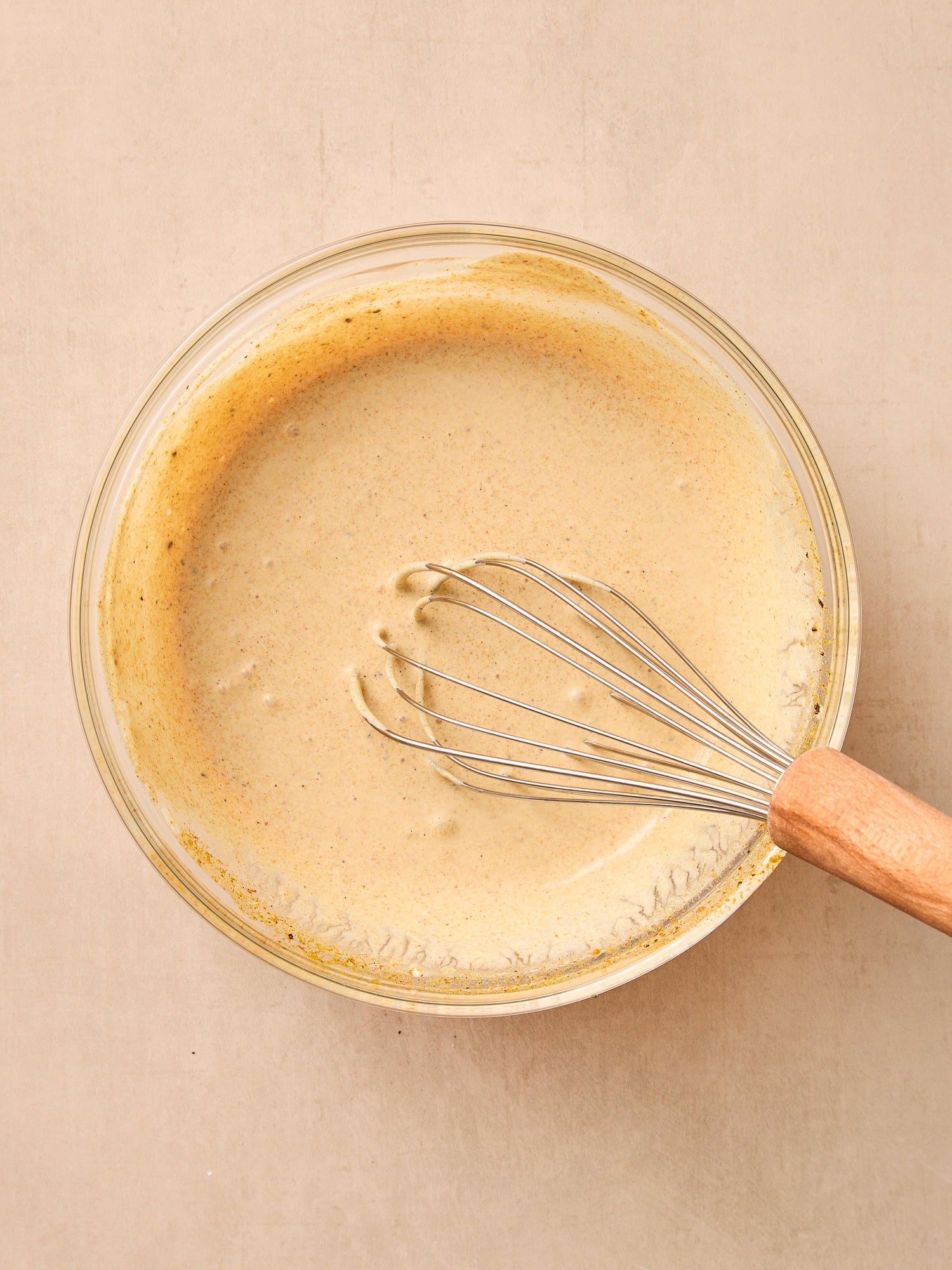 Curried yogurt dressing for a broccoli and cauliflower salad.