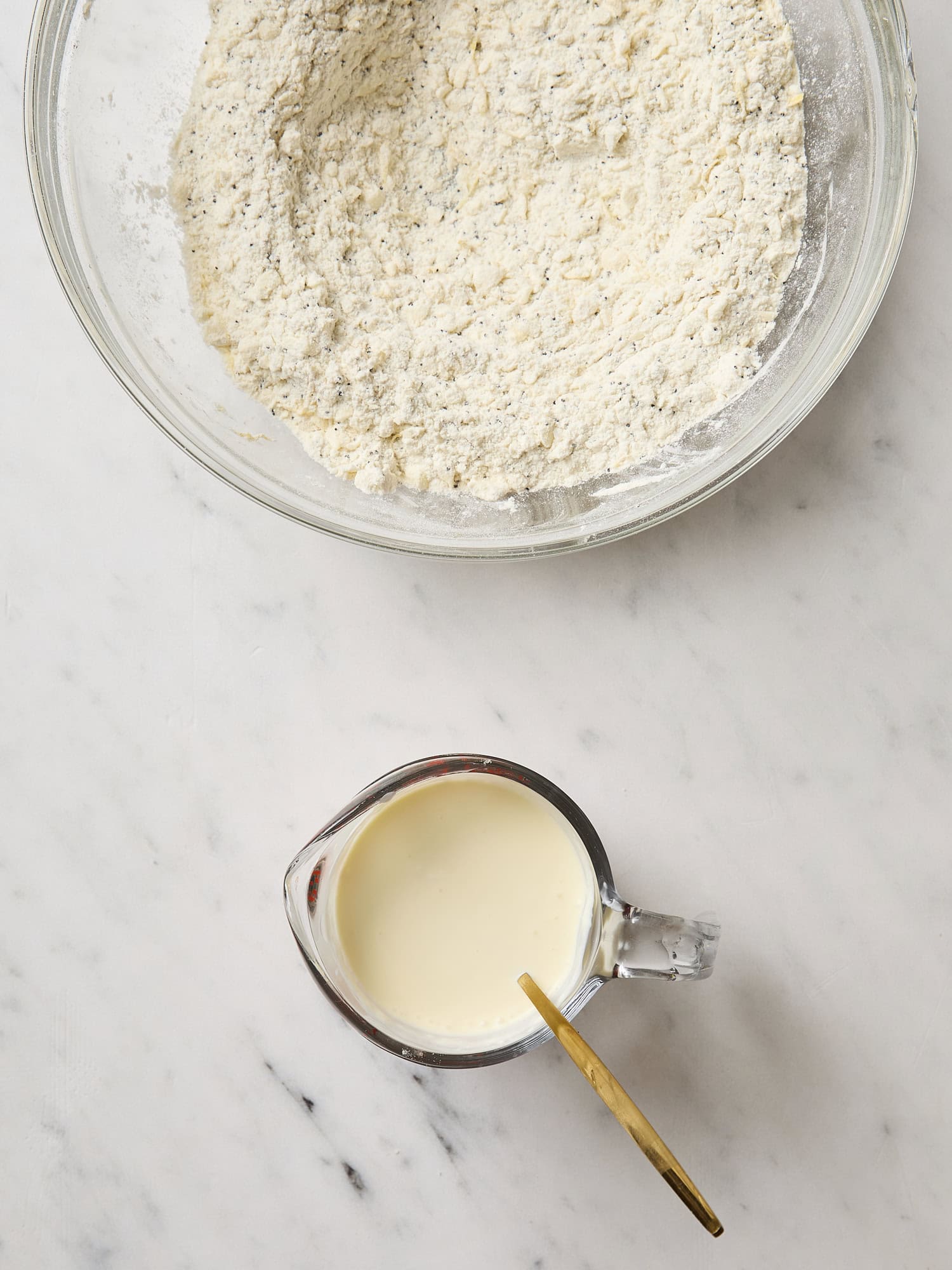 Wet ingredients for scones.