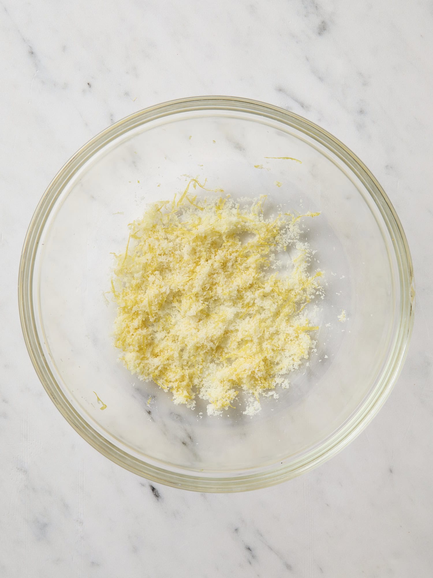 Lemon zest and sugar mixed together for scones.