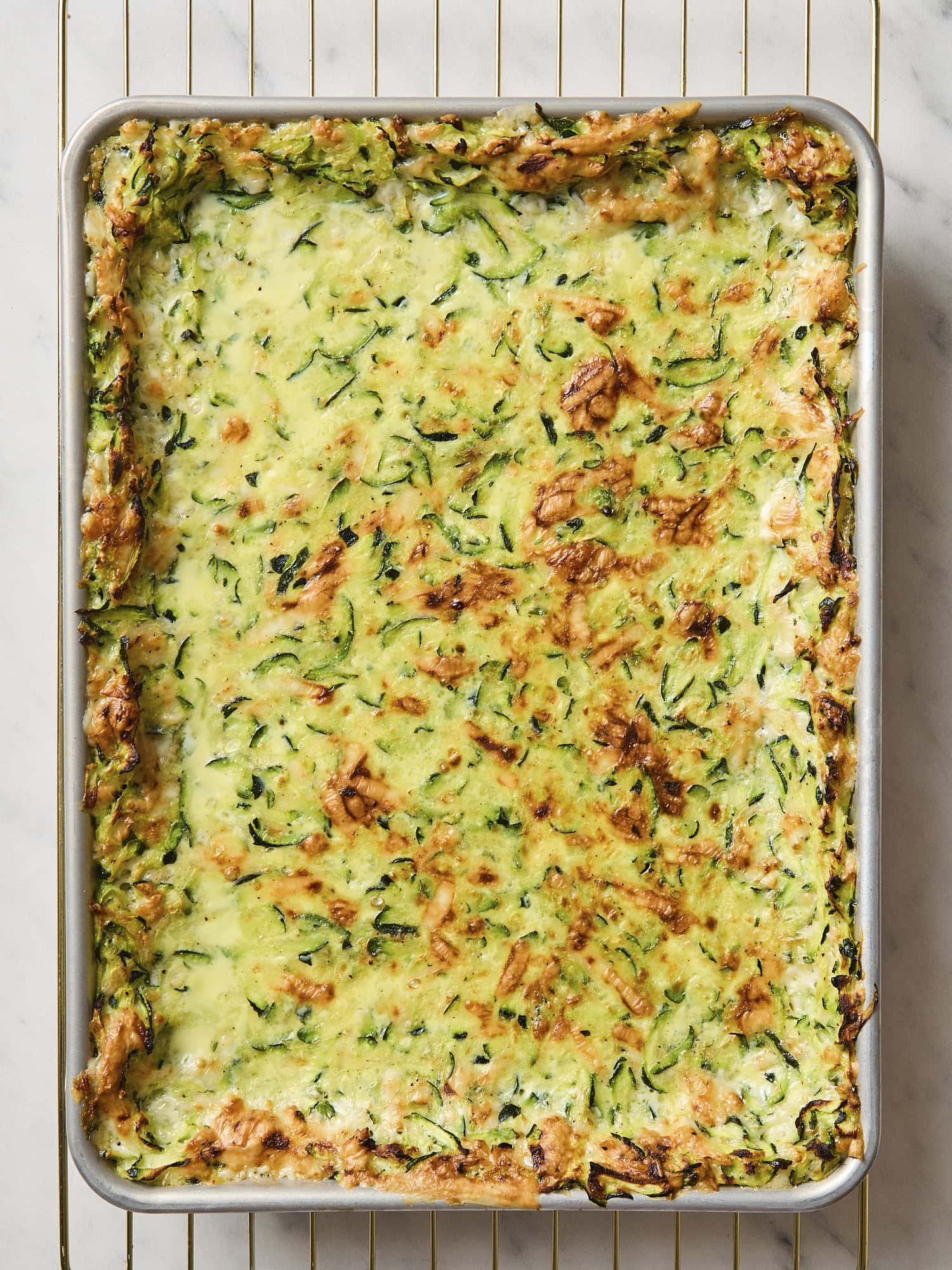 Baked zucchini crust for pizza casserole.