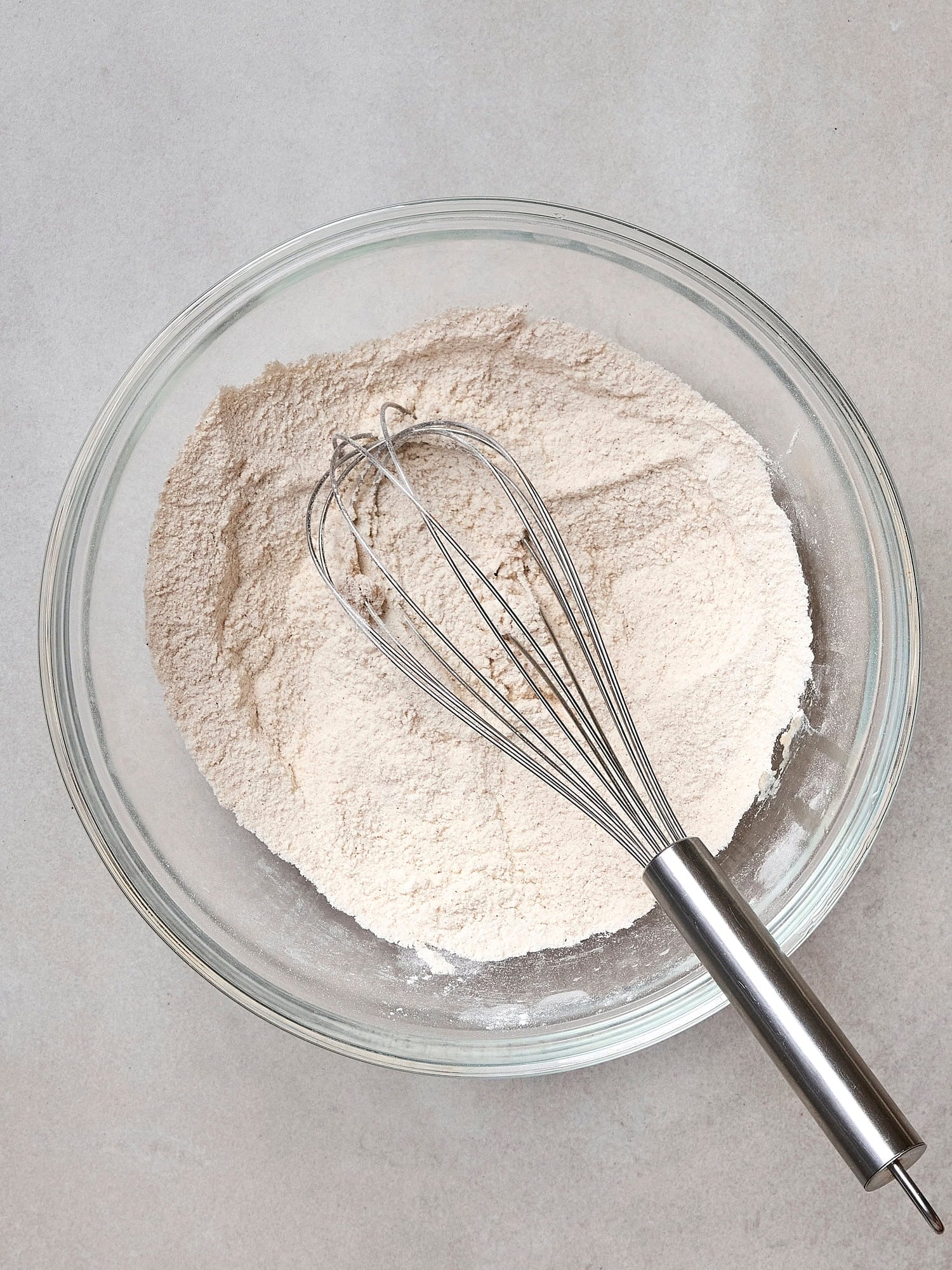 Dry ingredients in bowl.