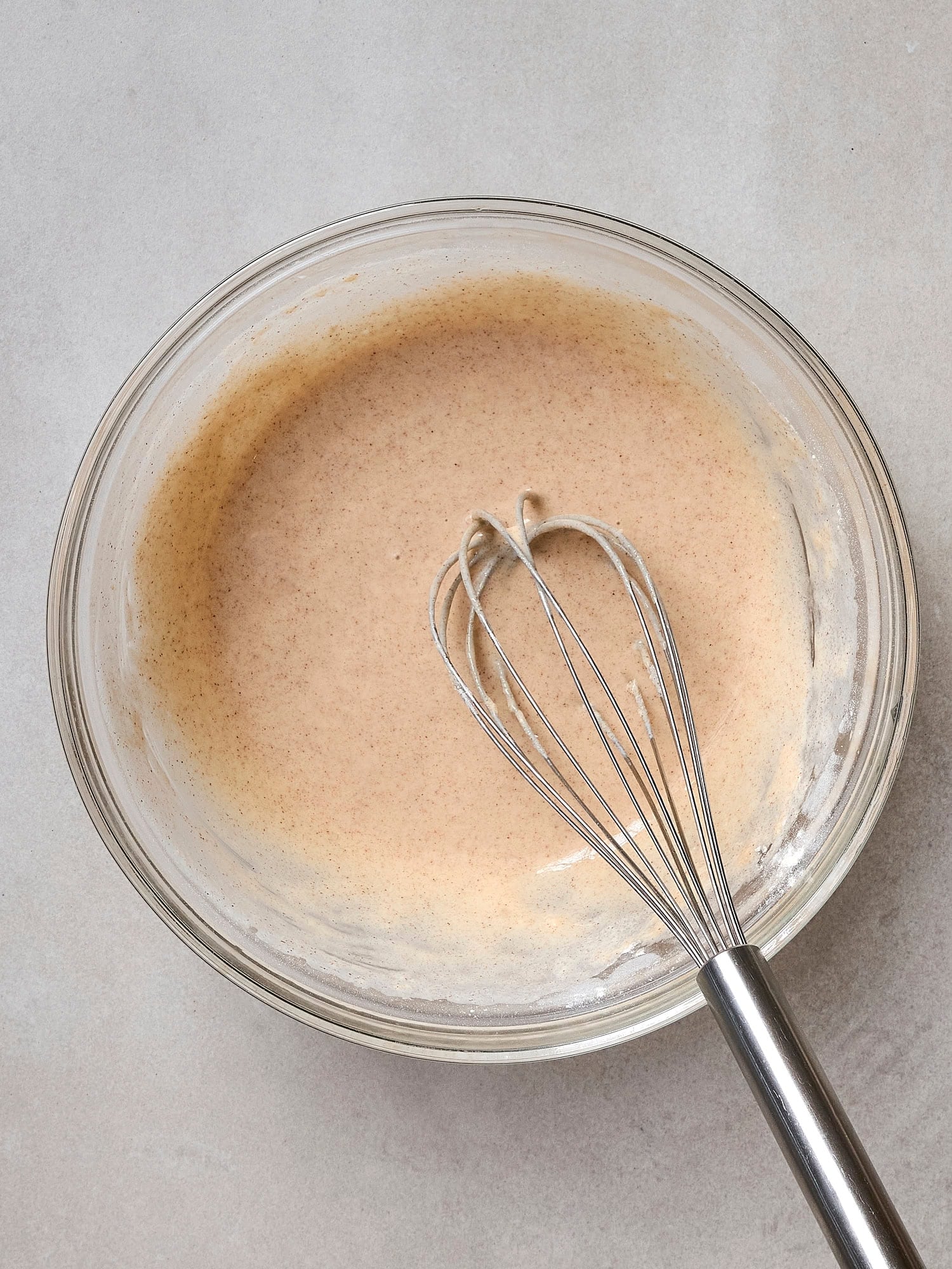 Batter for peach cobbler.